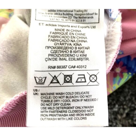 HTF Pattern Adidas Originals Pink Firebird Flower Trefoil Track Jacket Size 2T - Picture 6 of 8